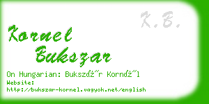 kornel bukszar business card